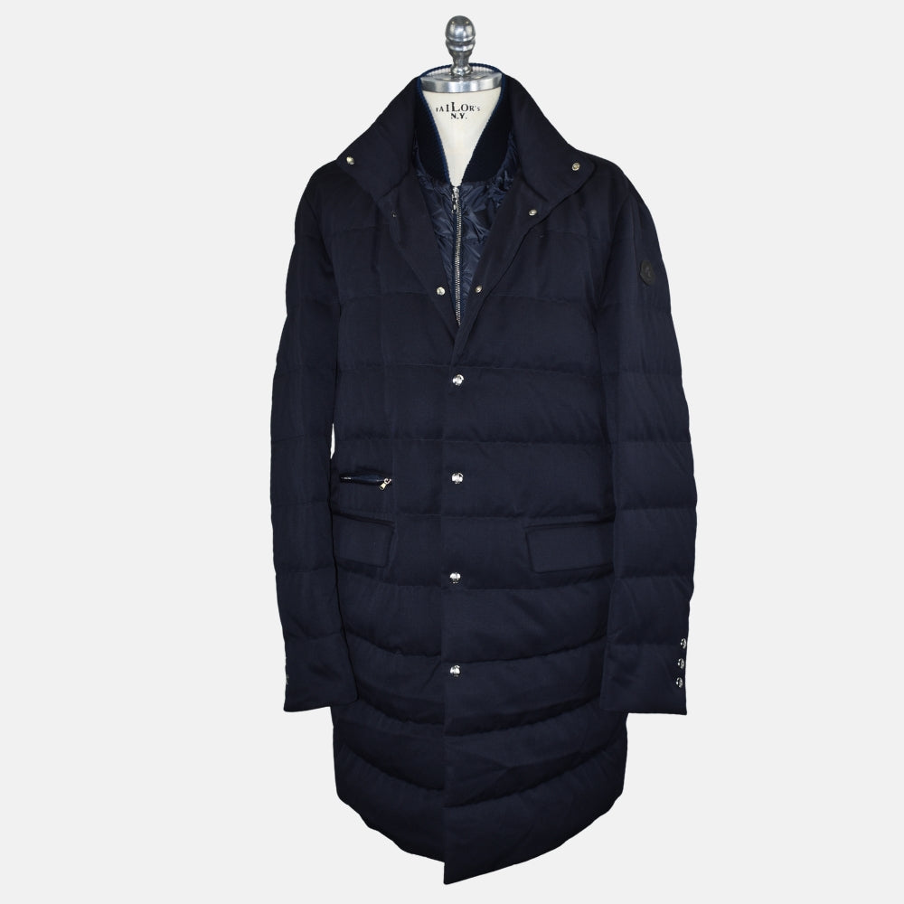 Navy Chereau Wool Down Coat