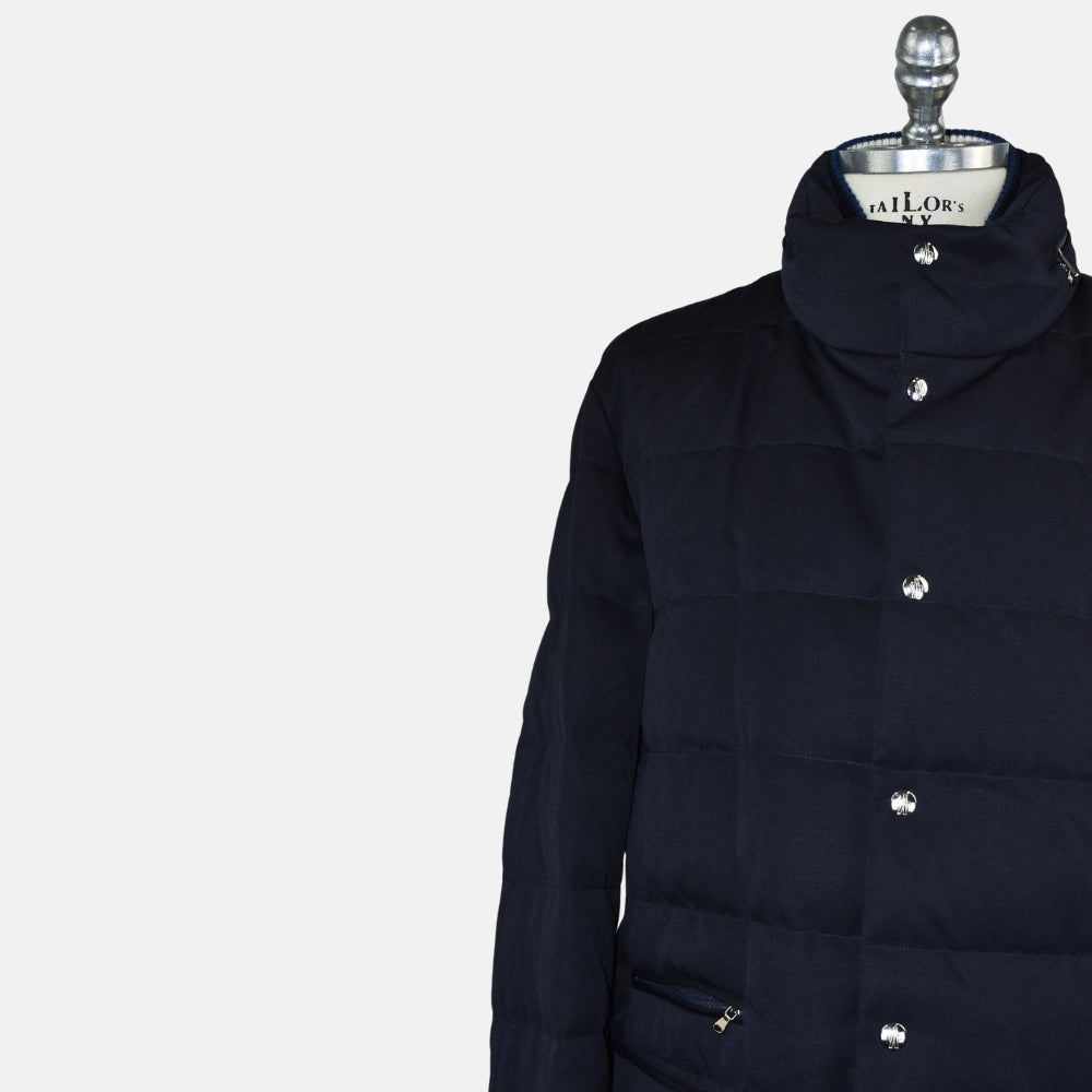 Navy Chereau Wool Down Coat