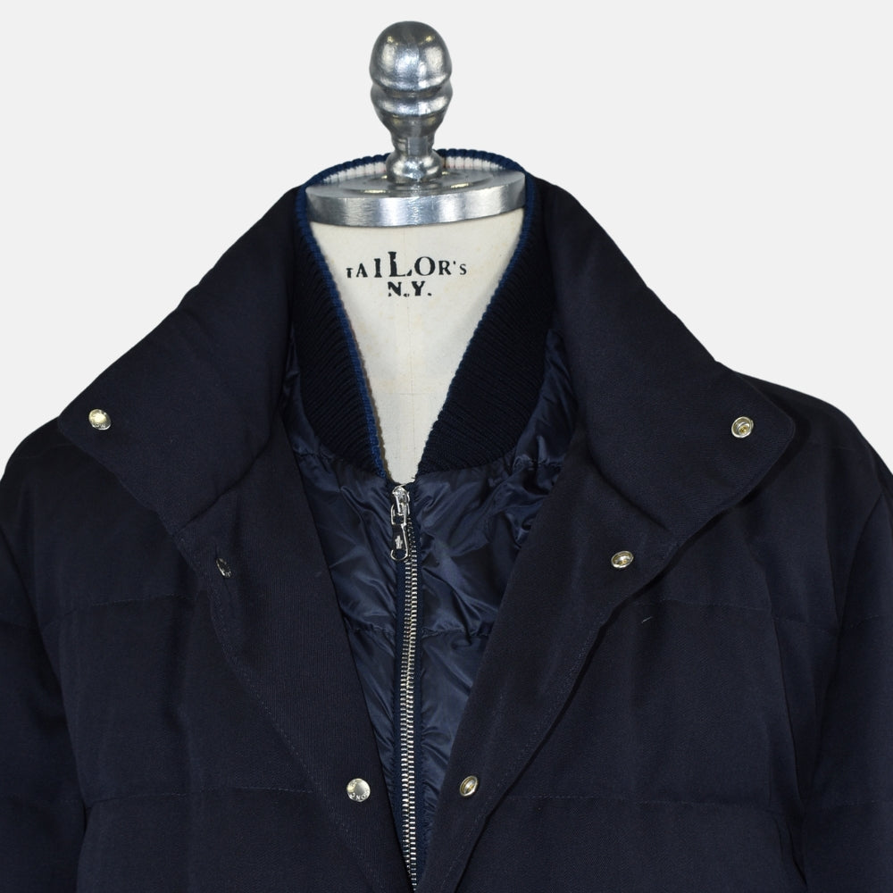 Navy Chereau Wool Down Coat