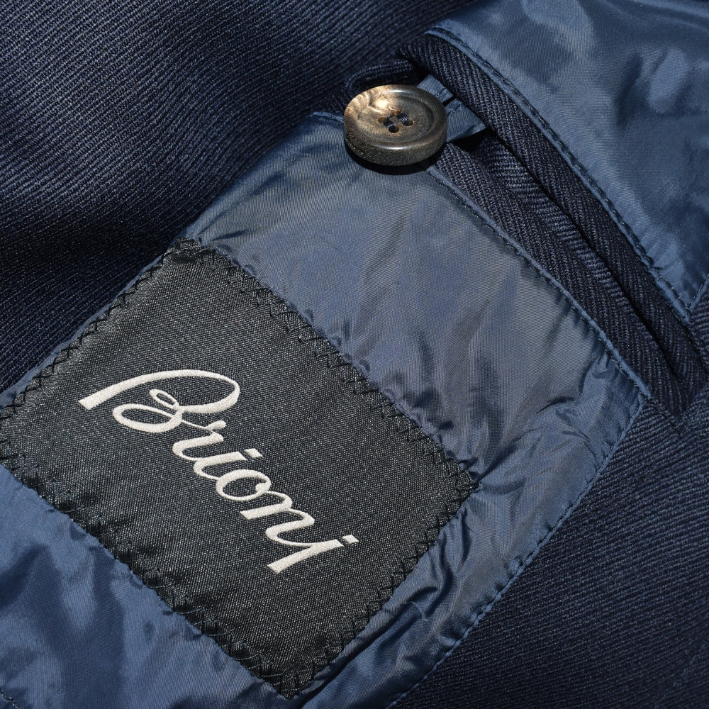 Navy Wool Overcoat with Detachable Quilted Gilet