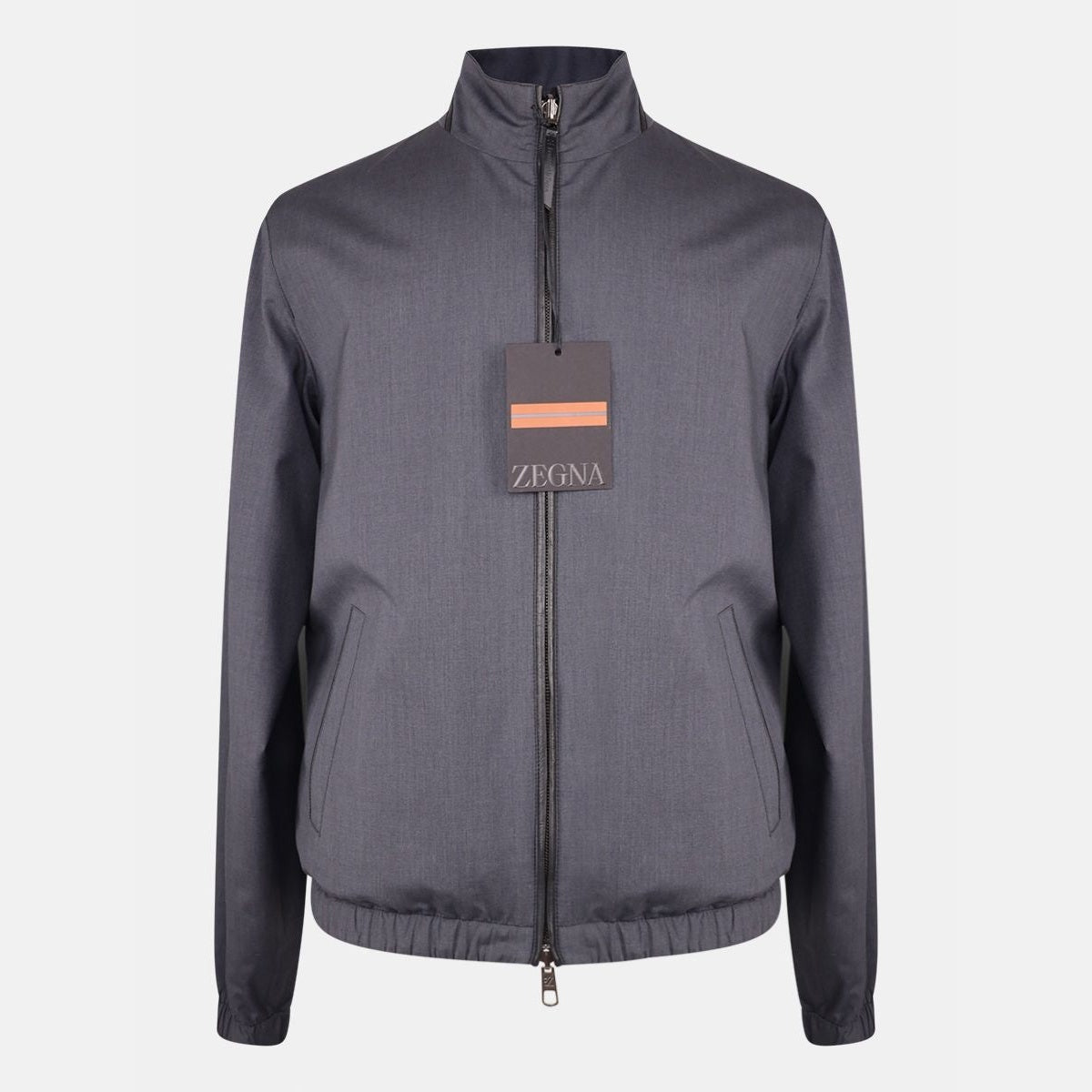 Zegna Wool Silk Reversible Bomber Jacket Navy (EU 48)