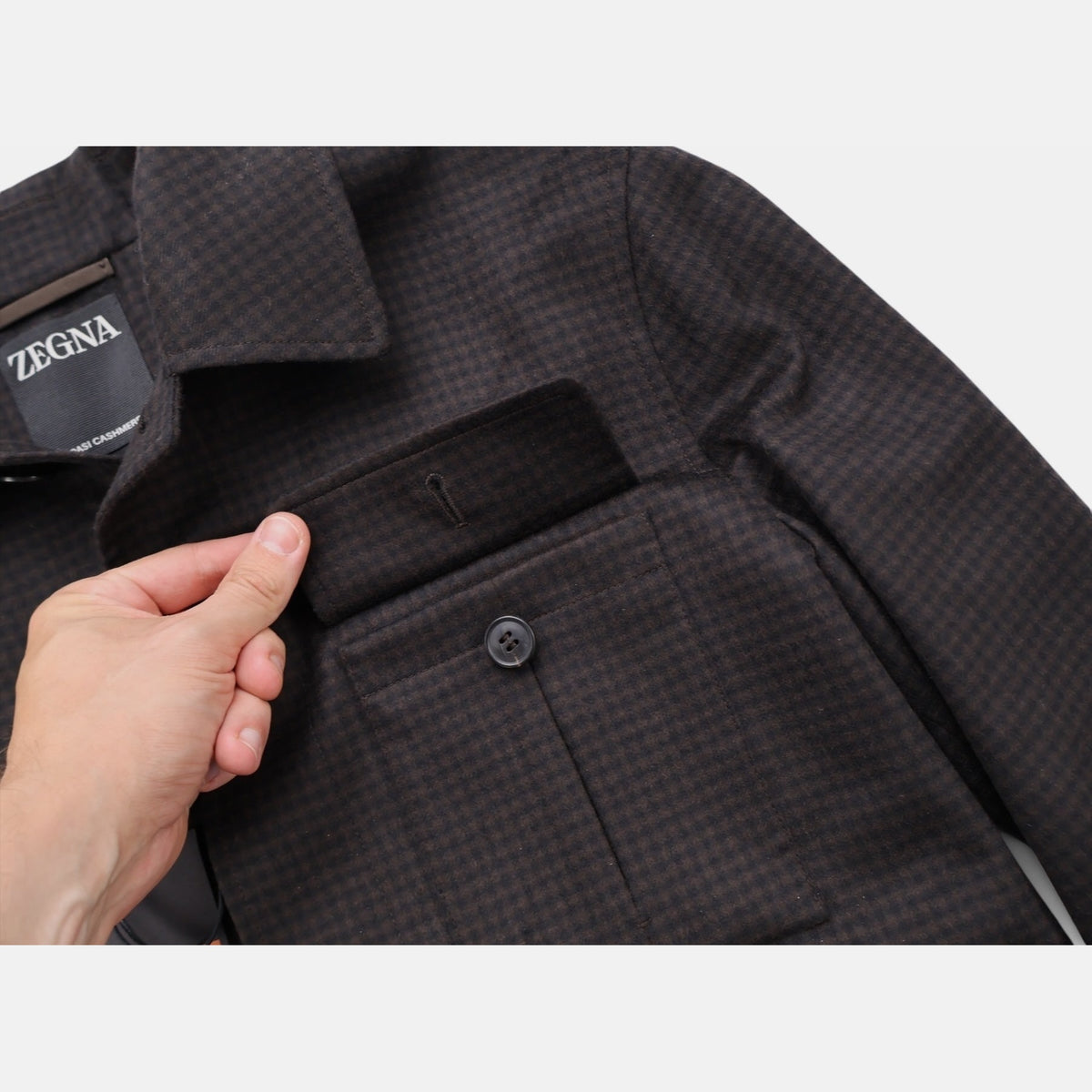 Zegna Oasi Cashmere Elements Overshirt Jacket Brown (EU 48)