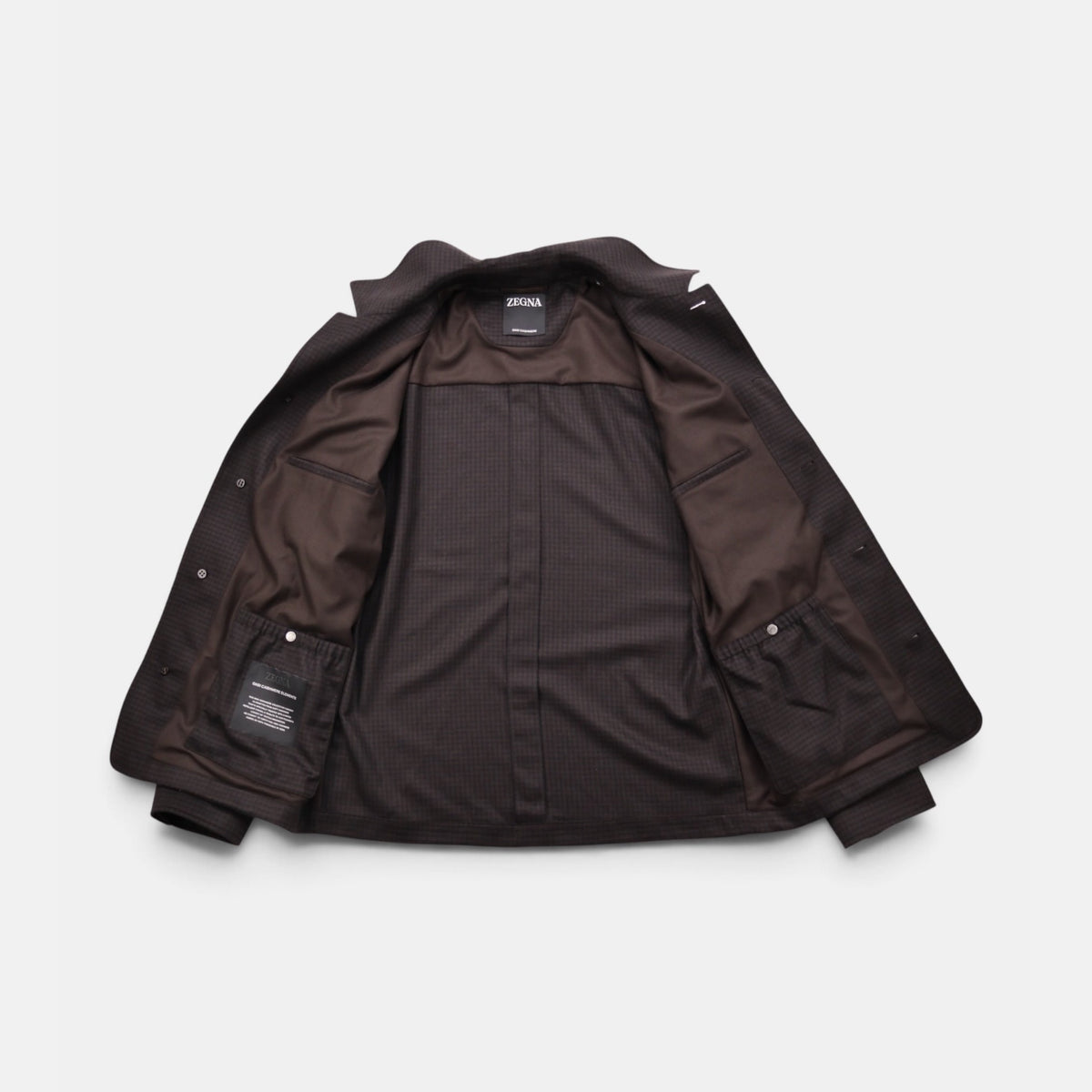 Zegna Oasi Cashmere Elements Overshirt Jacket Brown (EU 48)