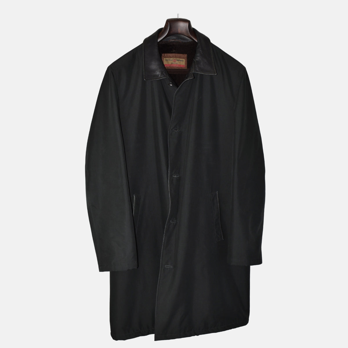 Black Tech Coat with Shearling Lining (XL)
