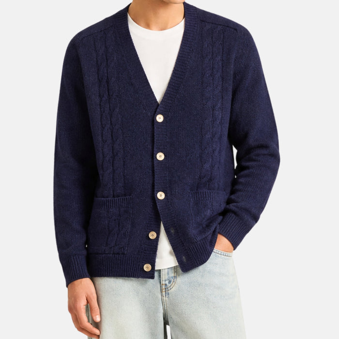 Navy Cardigan made of Wool/Cashmere (L)