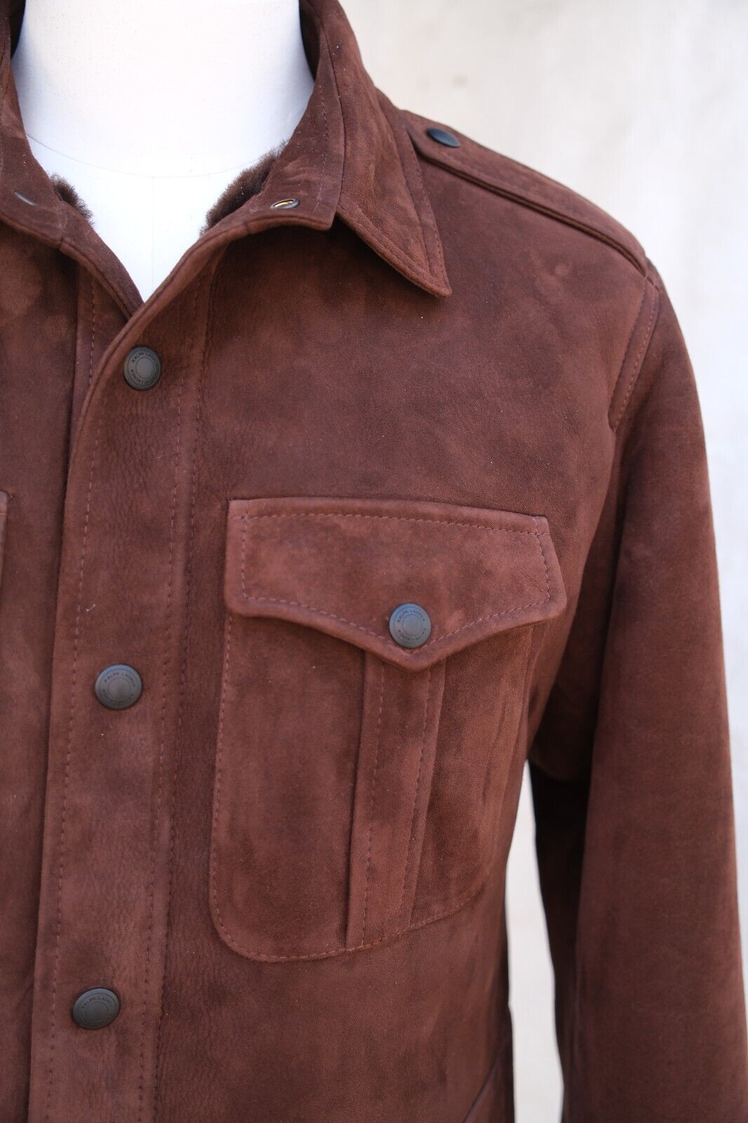 Brown Jacket Made of Shearling Leather (EU 52)