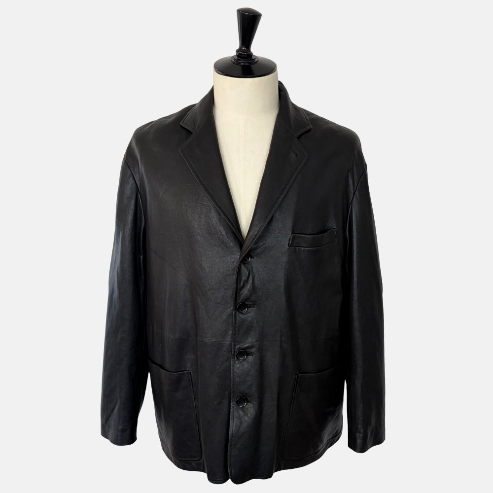 Black Leather Shearling Jacket