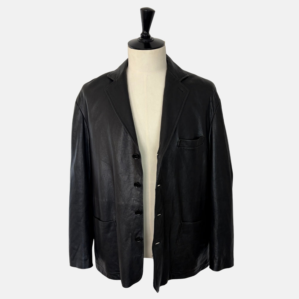 Black Leather Shearling Jacket