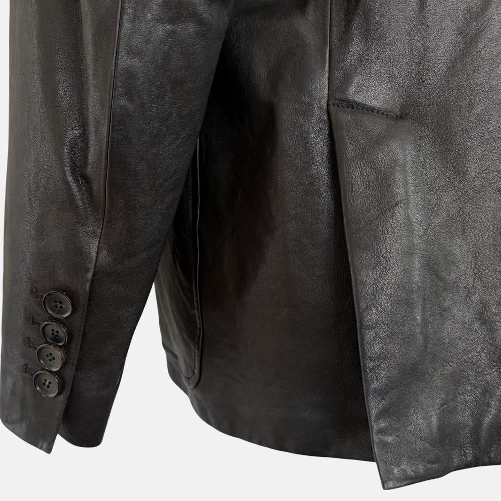 Black Leather Shearling Jacket