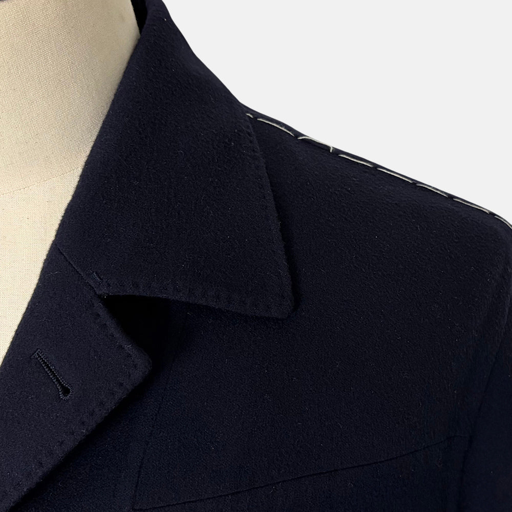 Navy Wool Overcoat