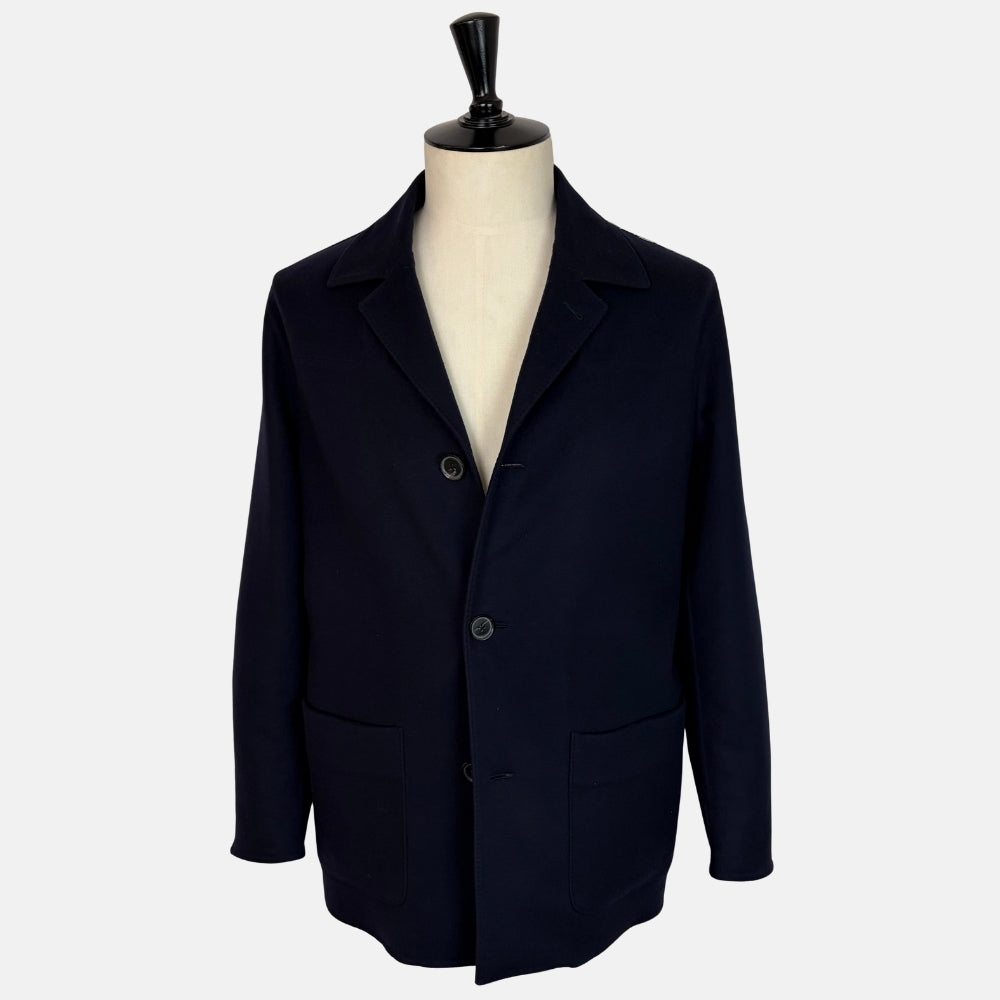 Navy Wool Overcoat