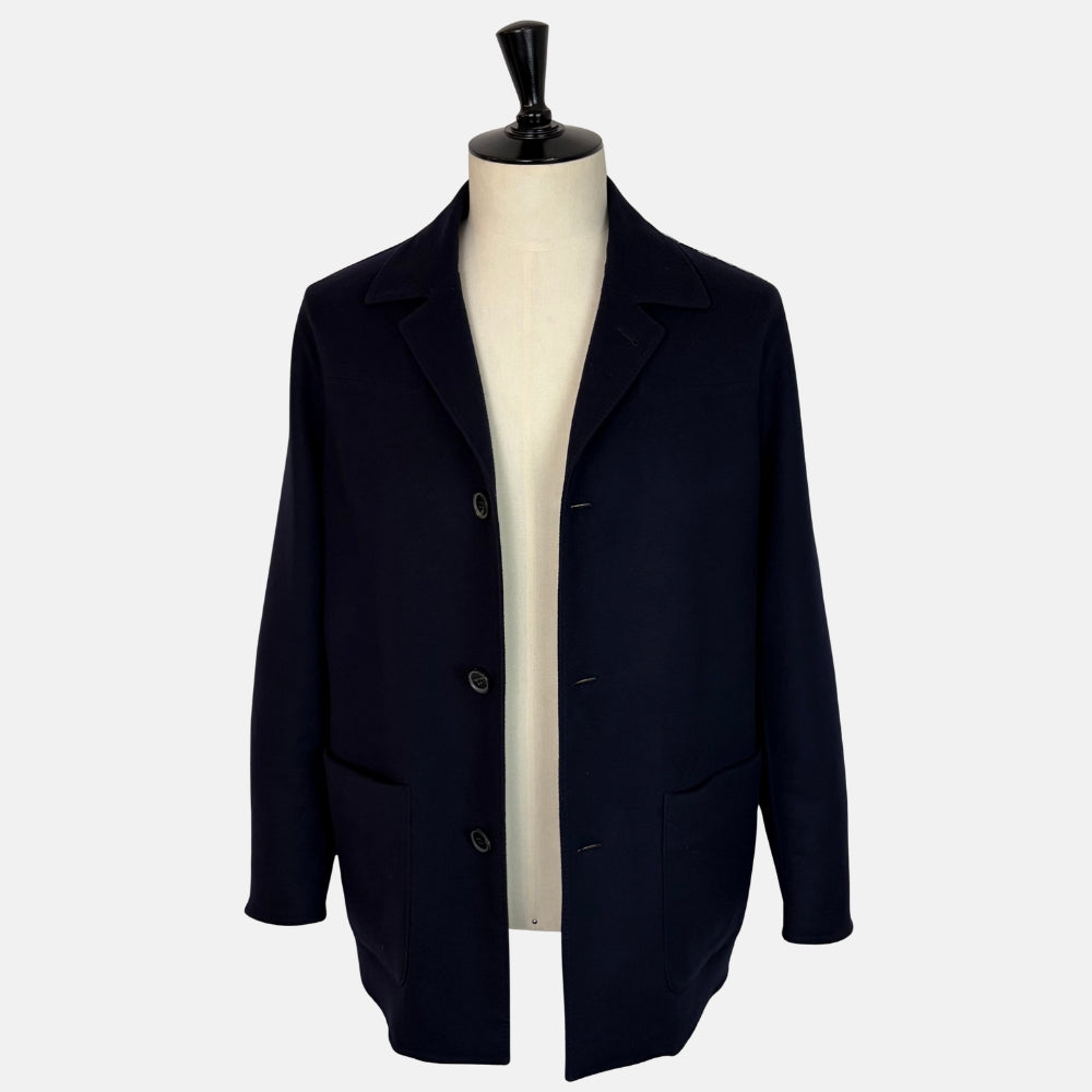 Navy Wool Overcoat