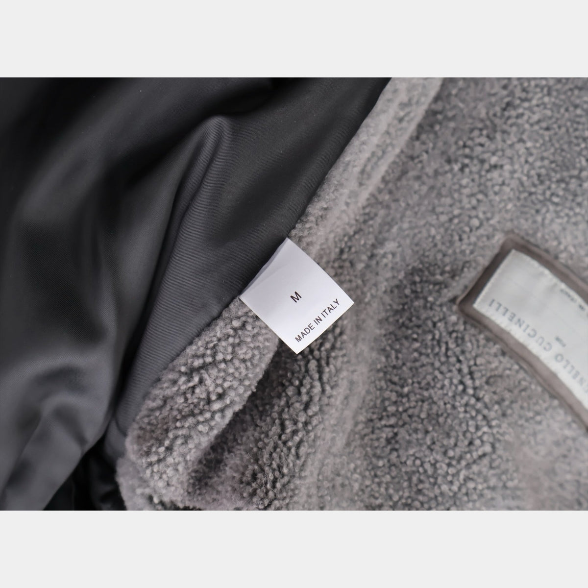 Suede Shearling Cashmere Thermore Bomber Grey