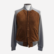 Brown/Grey Blouson made of Suede/Cashmere (M)