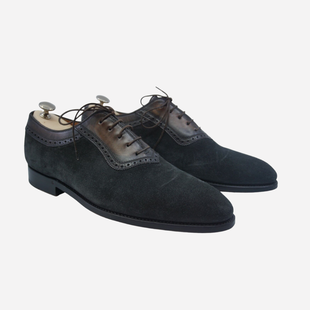 Dark Grey/brown Oxford Shoes made of Leather/Suede (EU 43.5)