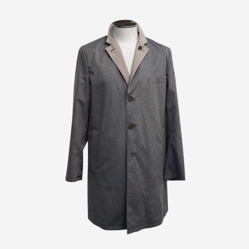 Grey/Beige Reversible Rain Coat – Sanpetuna