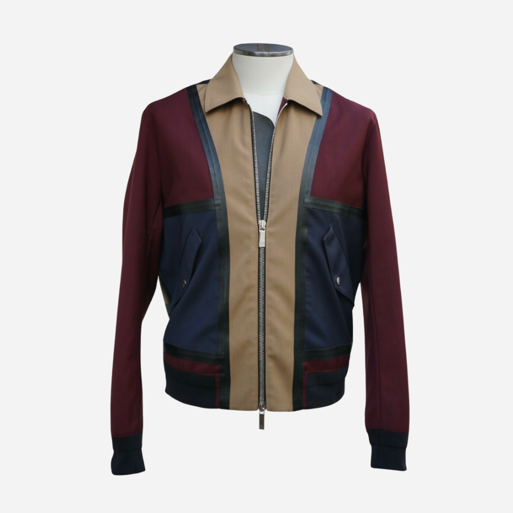 Multicolored Blouson made of Wool/Leather (EU 48)