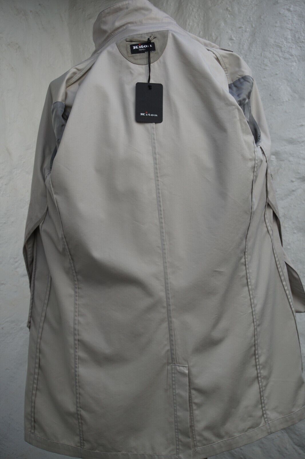 Beige/Light Grey Coat made of Cotton/Wool/Silk (EU 50)