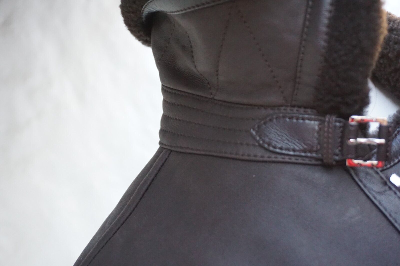 Brown Shearling Jacket made of Leather (EU 52)