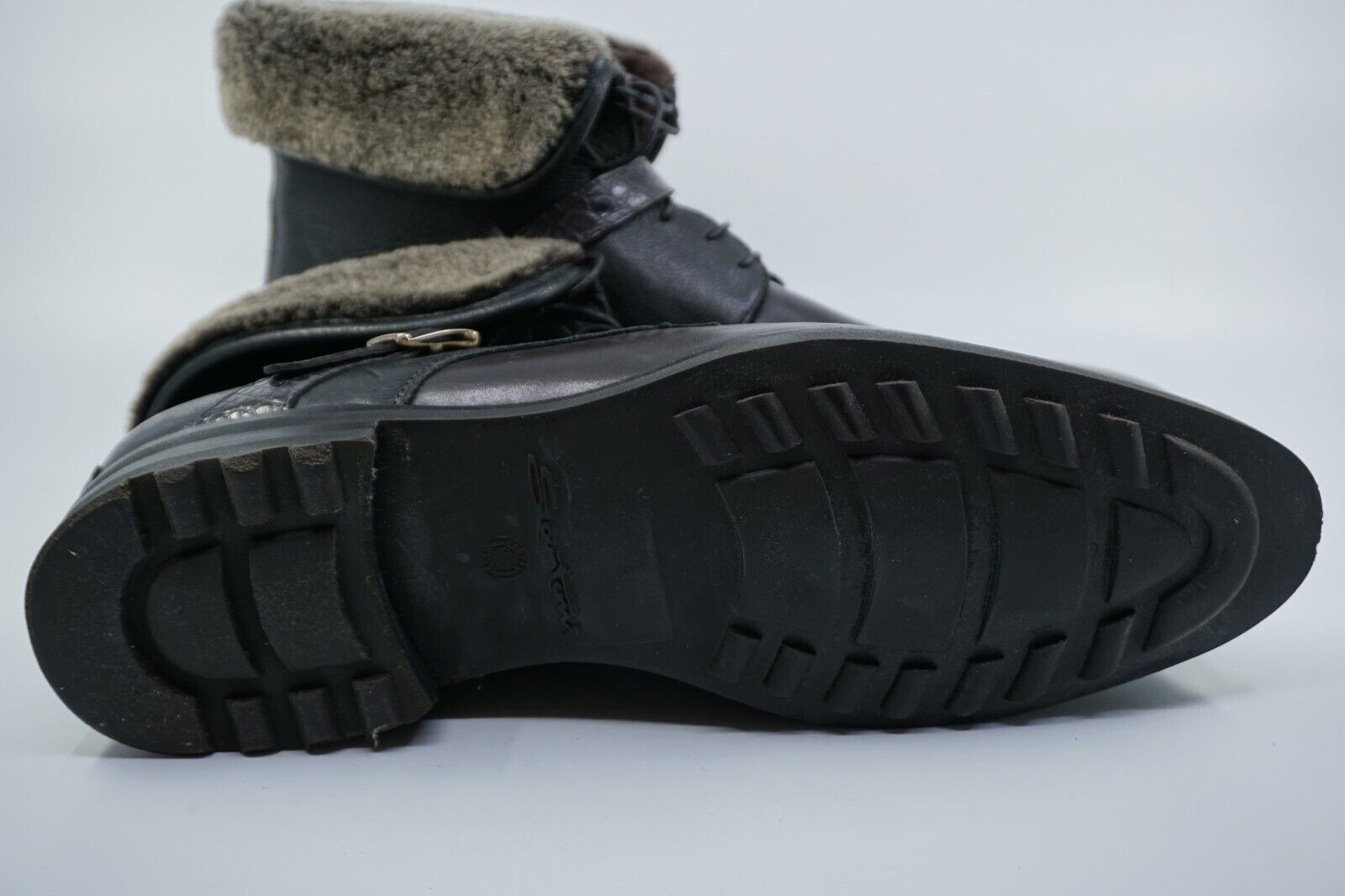 Black Lined Boots made of Leather (EU 42.5)