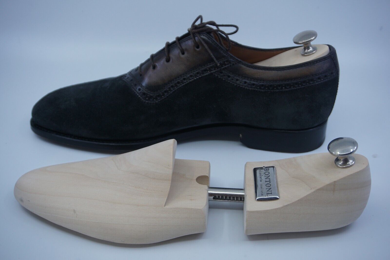 Dark Grey/brown Oxford Shoes made of Leather/Suede (EU 43.5)