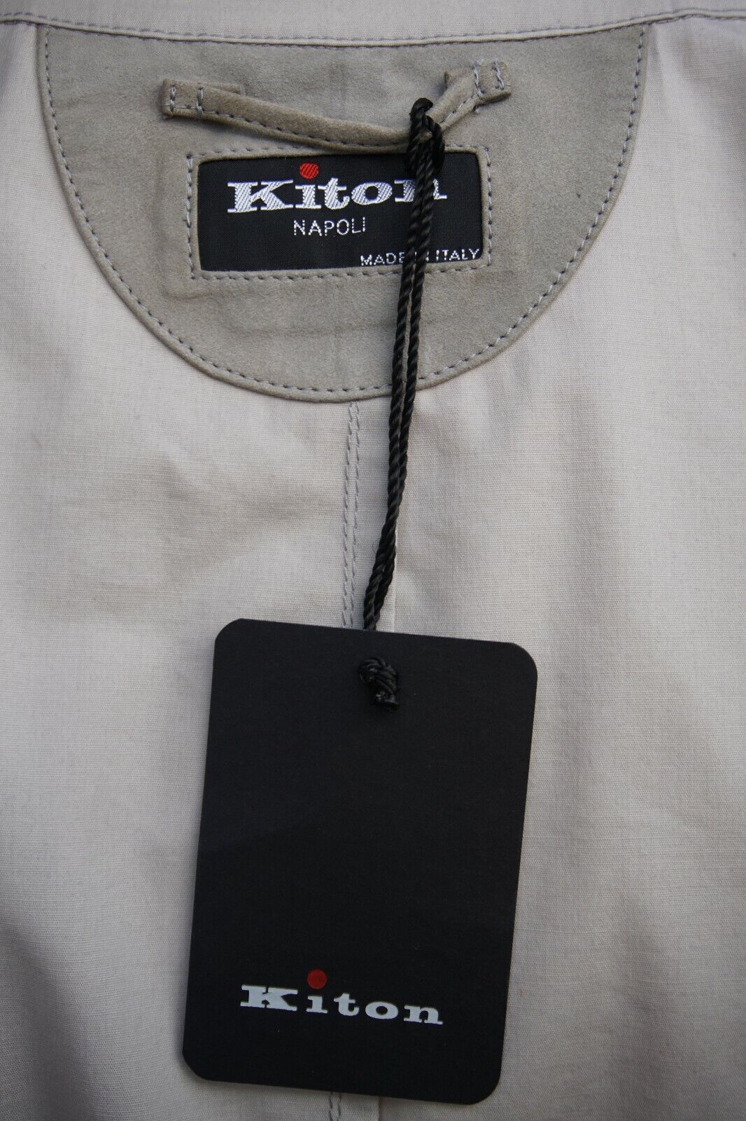 Beige/Light Grey Coat made of Cotton/Wool/Silk (EU 50)