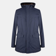 Navy Hooded Castarino Lined Coat