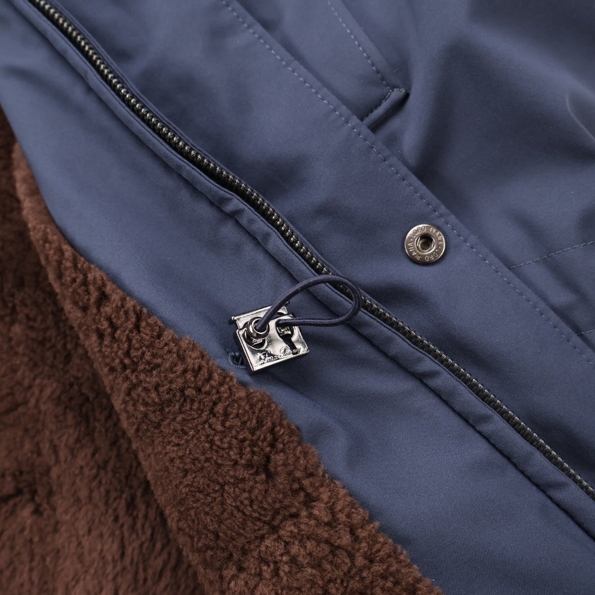 Navy Hooded Castarino Lined Coat