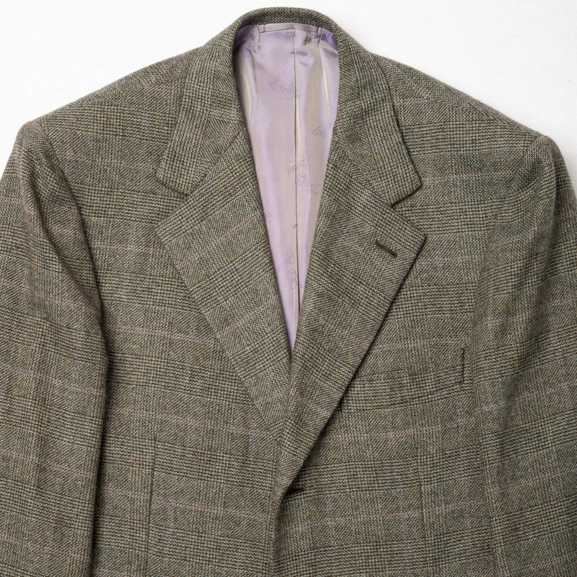 Green/Purple Patterned Cashmere Blazer