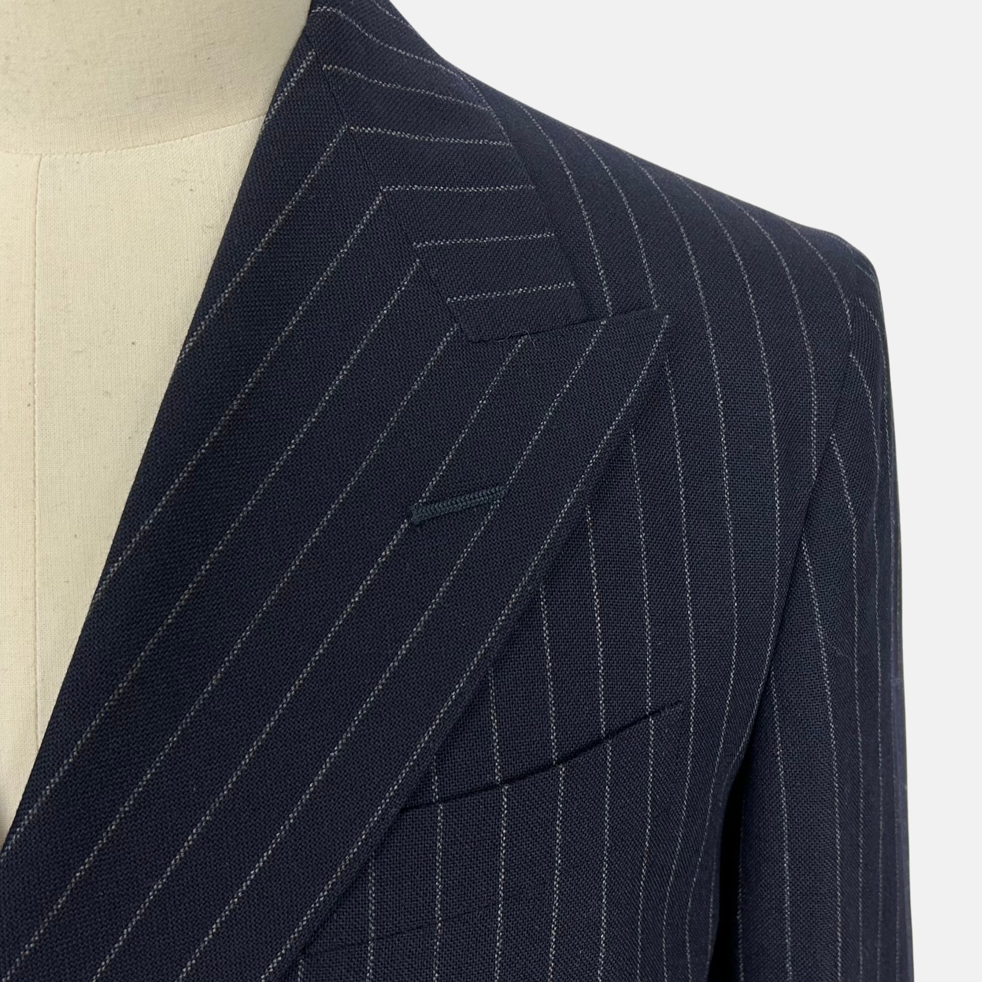 Navy Pinstripe Suit made of Wool (52/54)