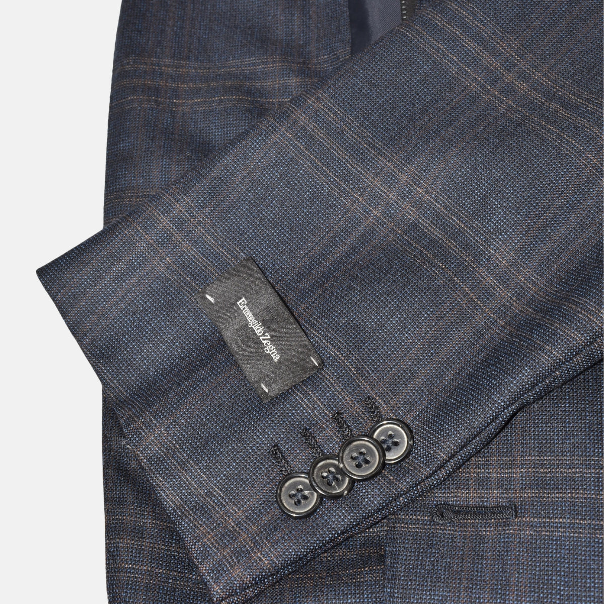 Blue/Grey Checked Wool/Cashmere Blazer (EU 52)
