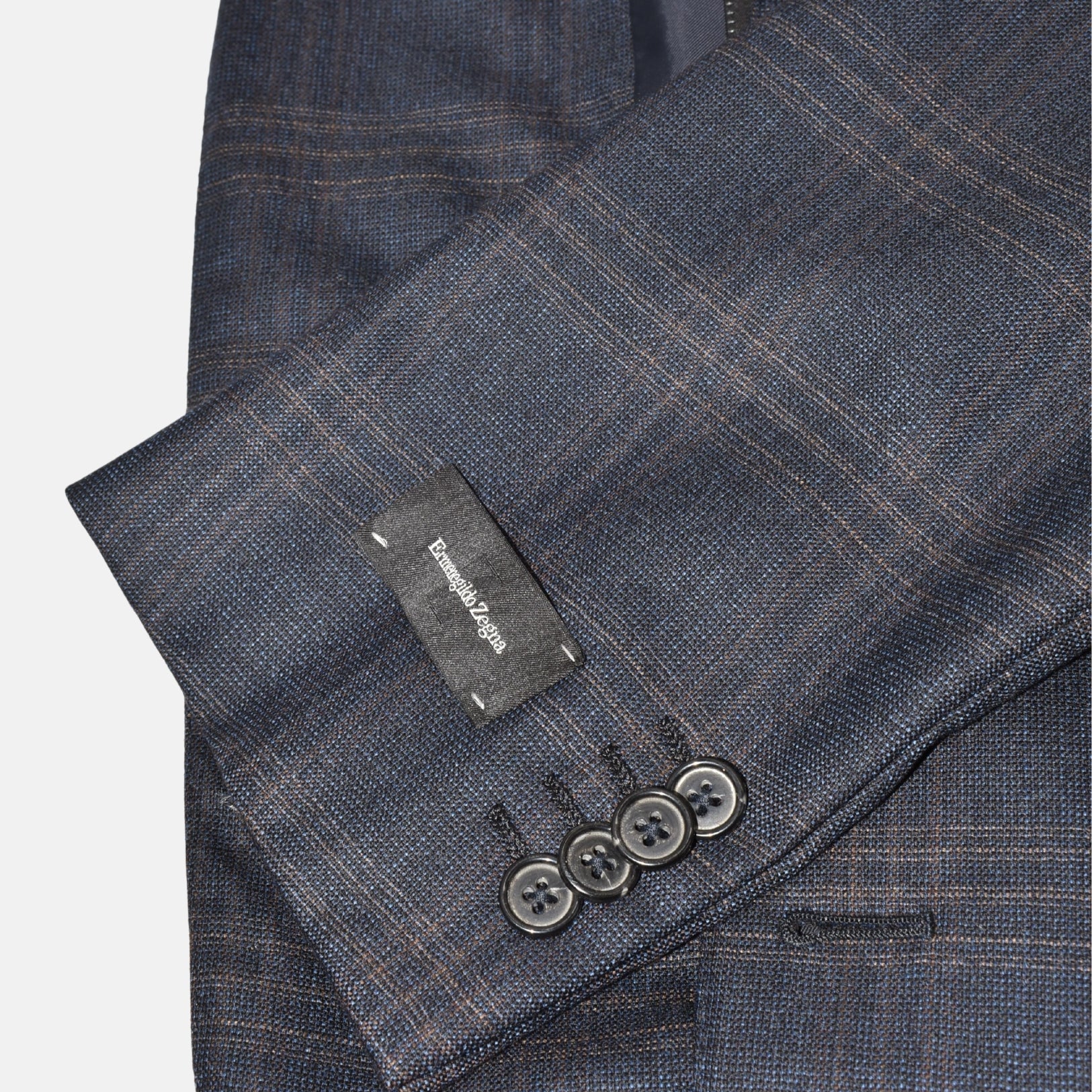 Blue/Grey Checked Wool/Cashmere Blazer (EU 52)
