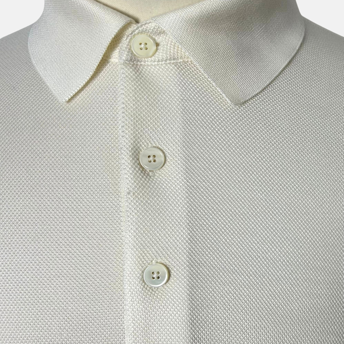 White Silk Polo Shirt