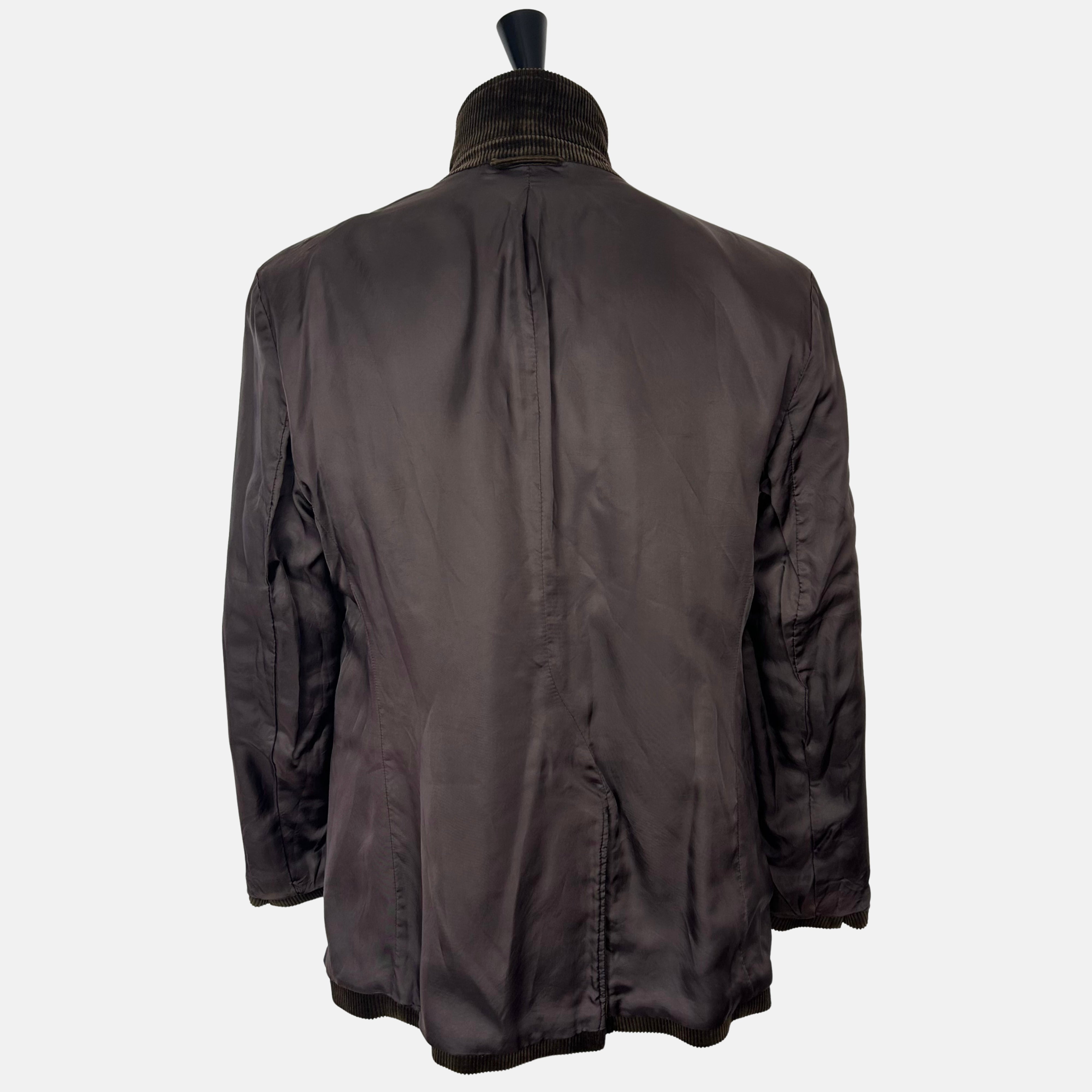 Brown Corduroy Blazer made of Cotton/Leather Details (EU 54)