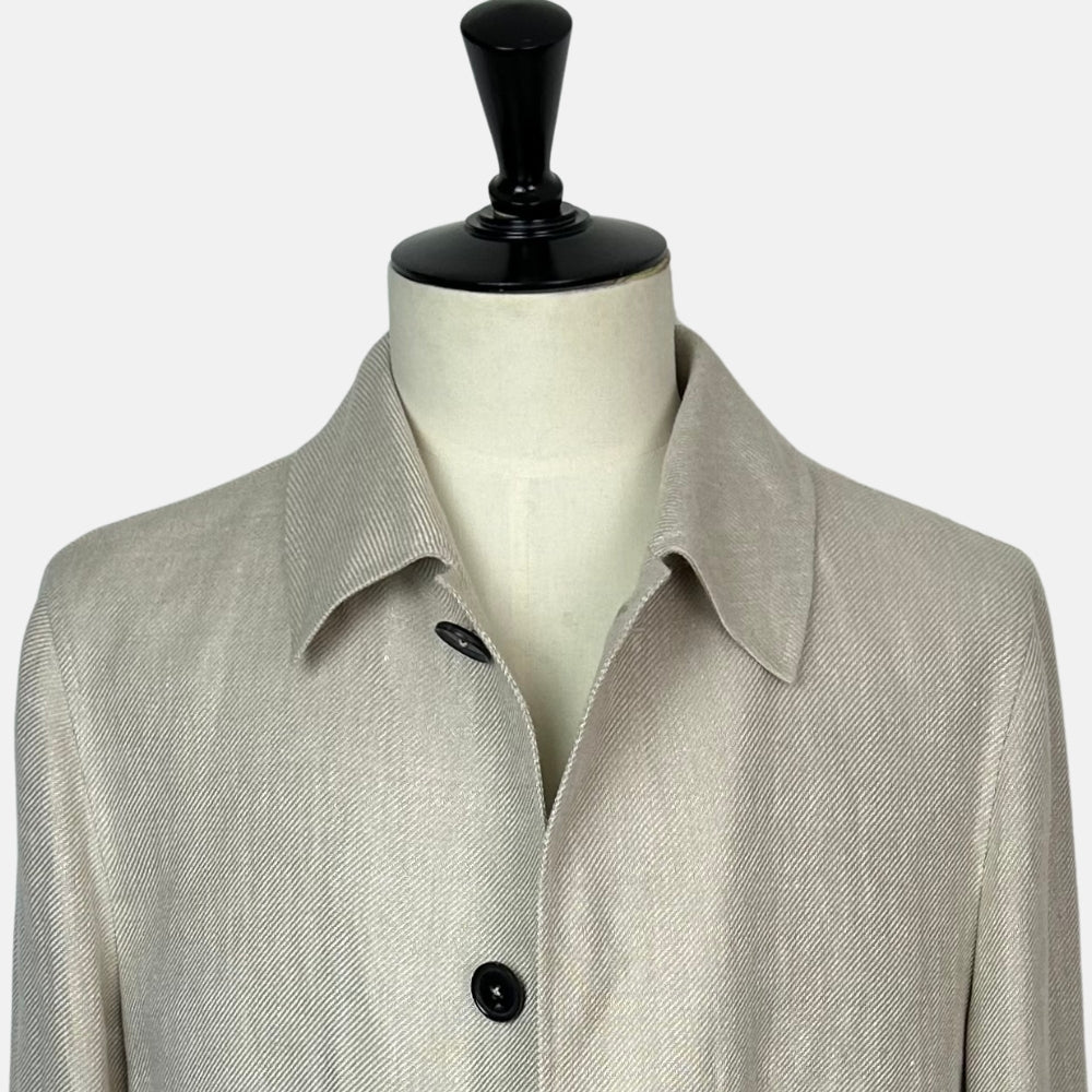 Ecru Coat made of Linen/Silk (EU 48)