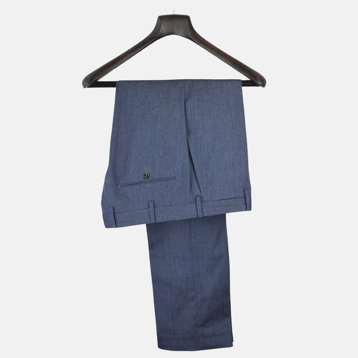 Blaue Melange-Hose aus Schurwolle (EU 50)