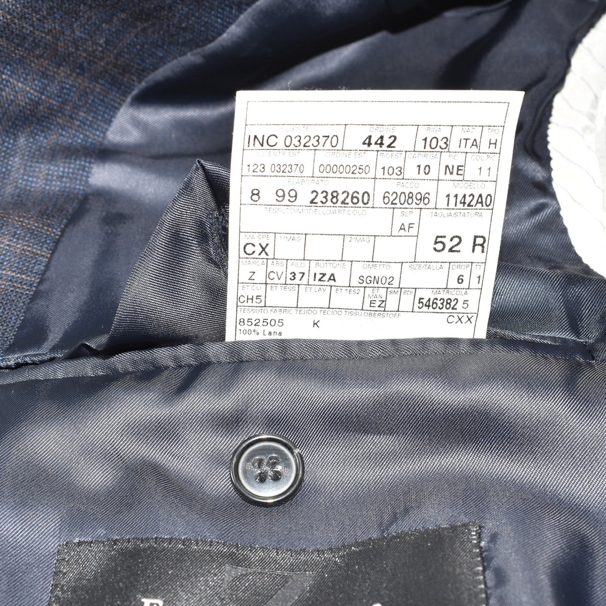 Blue/Grey Checked Wool/Cashmere Blazer (EU 52)