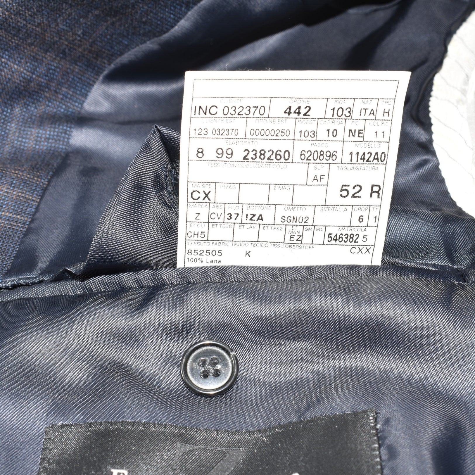 Blue/Grey Checked Wool/Cashmere Blazer (EU 52)