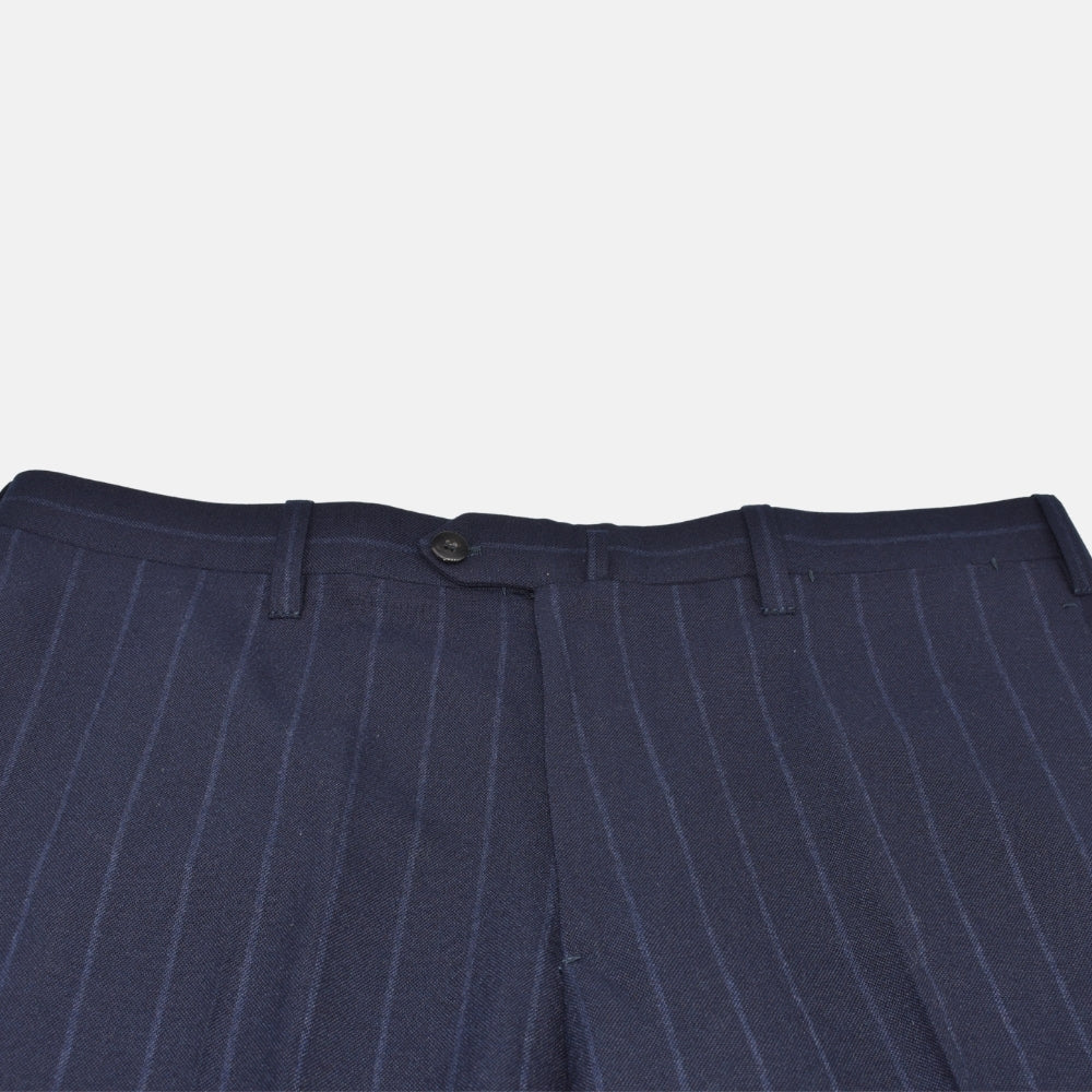 Navy Chalkstripe Suit made of Wool (EU 52)