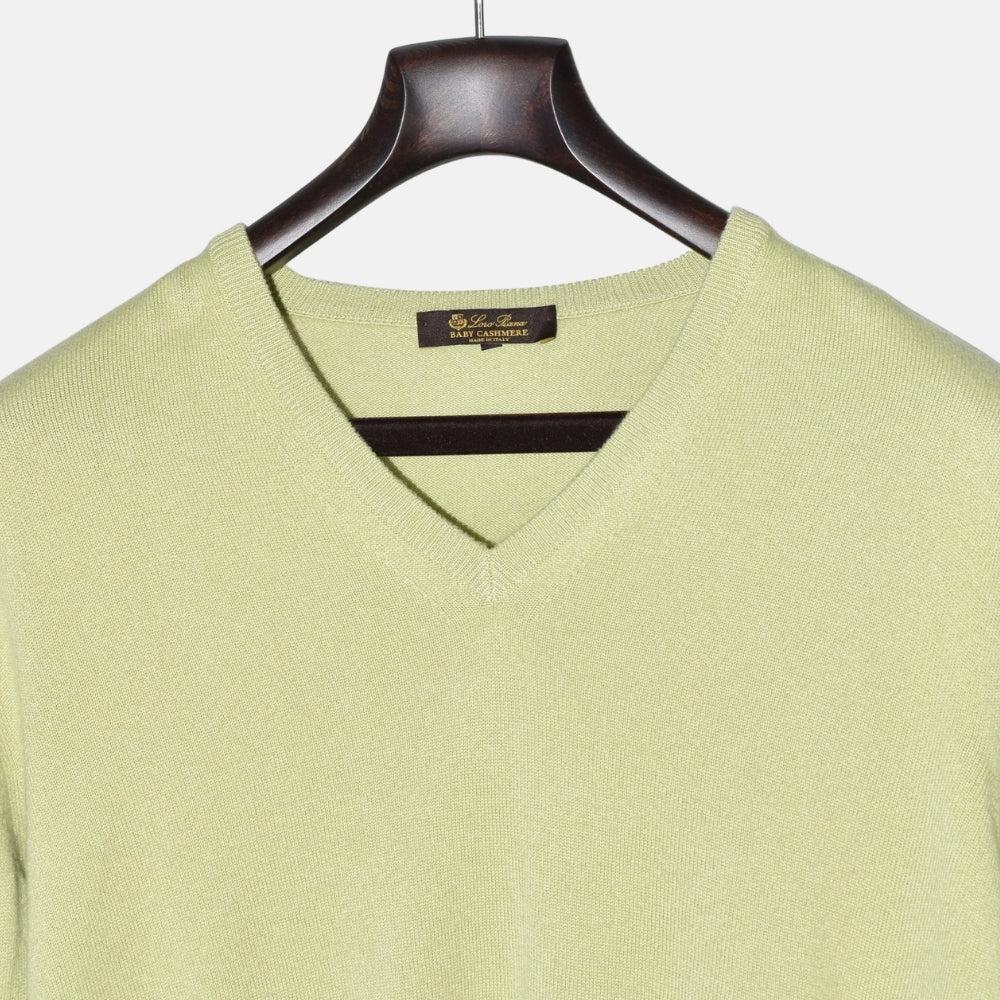 Green V-Neck Cashmere Sweater (EU 52)