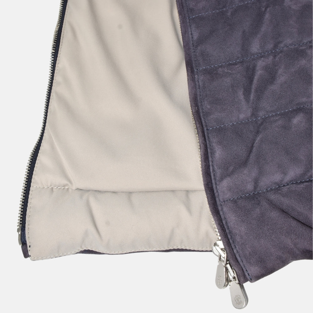 Blue Suede Down Vest (M)