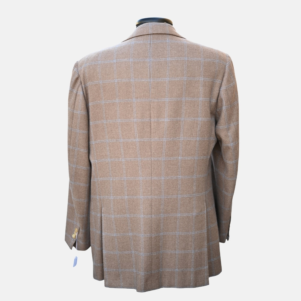 Brown/Blue Checked Cashmere Blazer (EU 52)