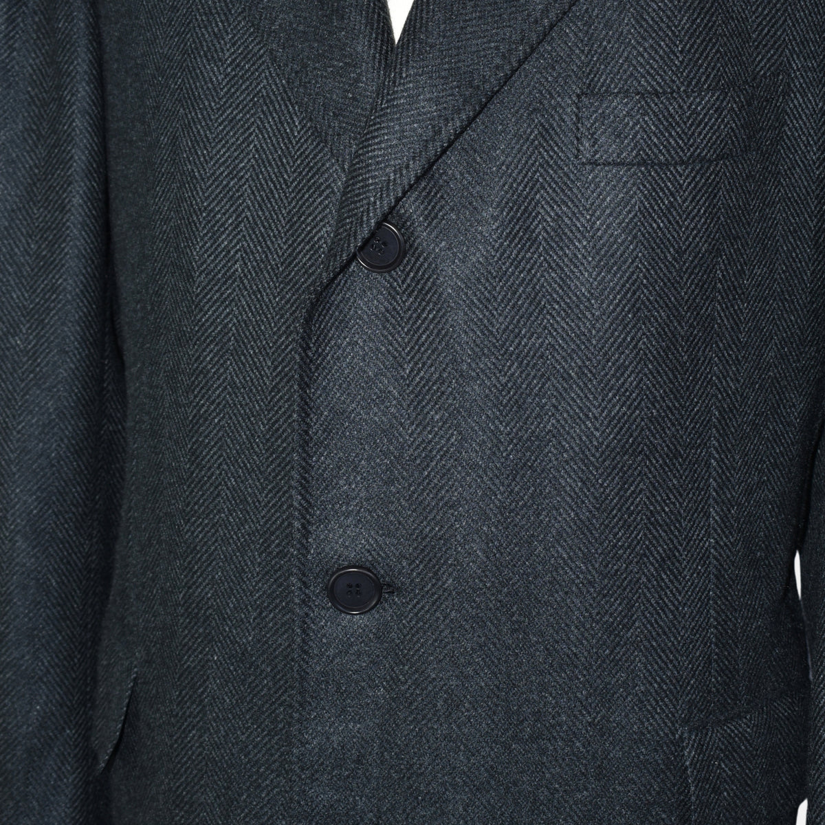Gray-Black Herringbone Cashmere Vicuna Coat