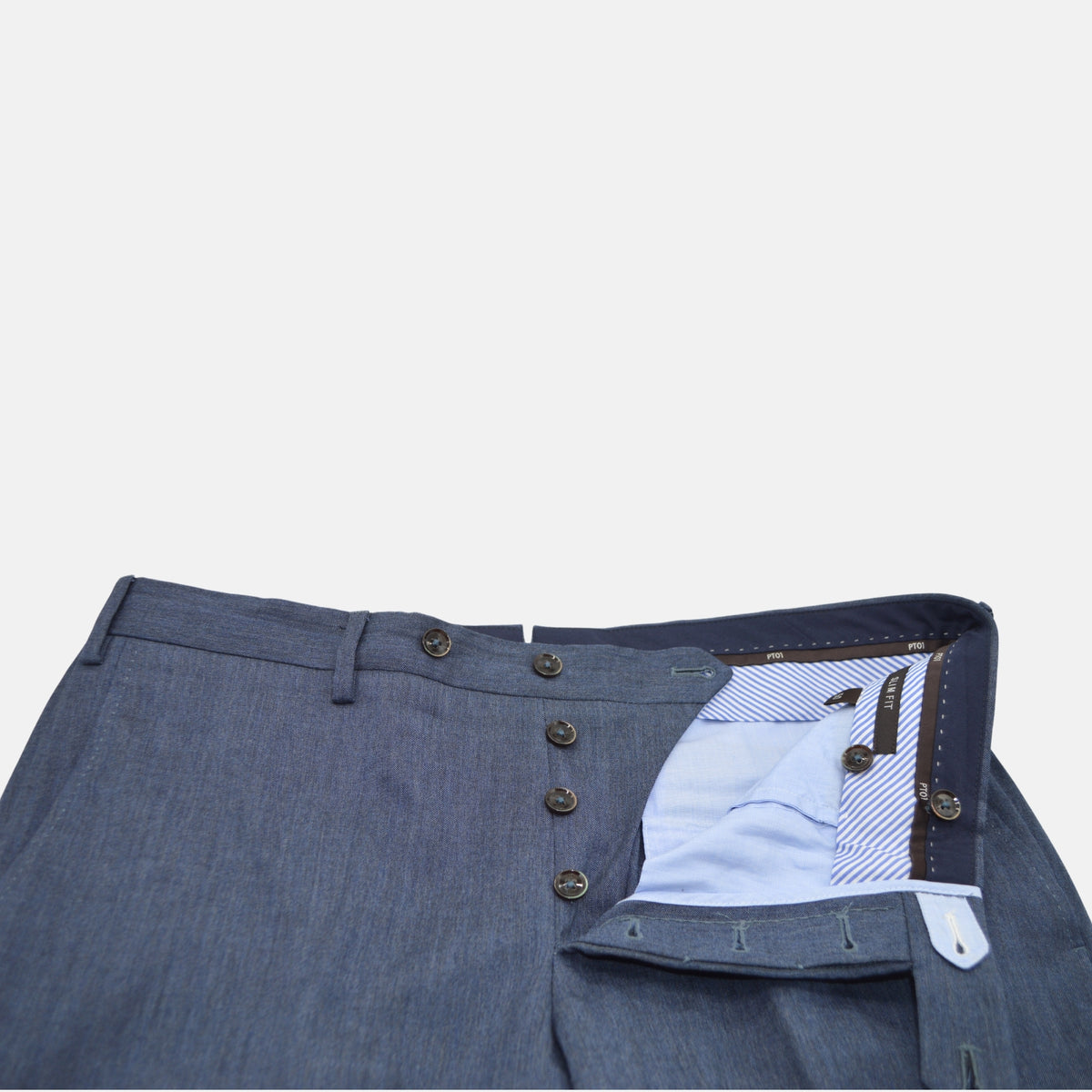 Blaue Melange-Hose aus Schurwolle (EU 50)