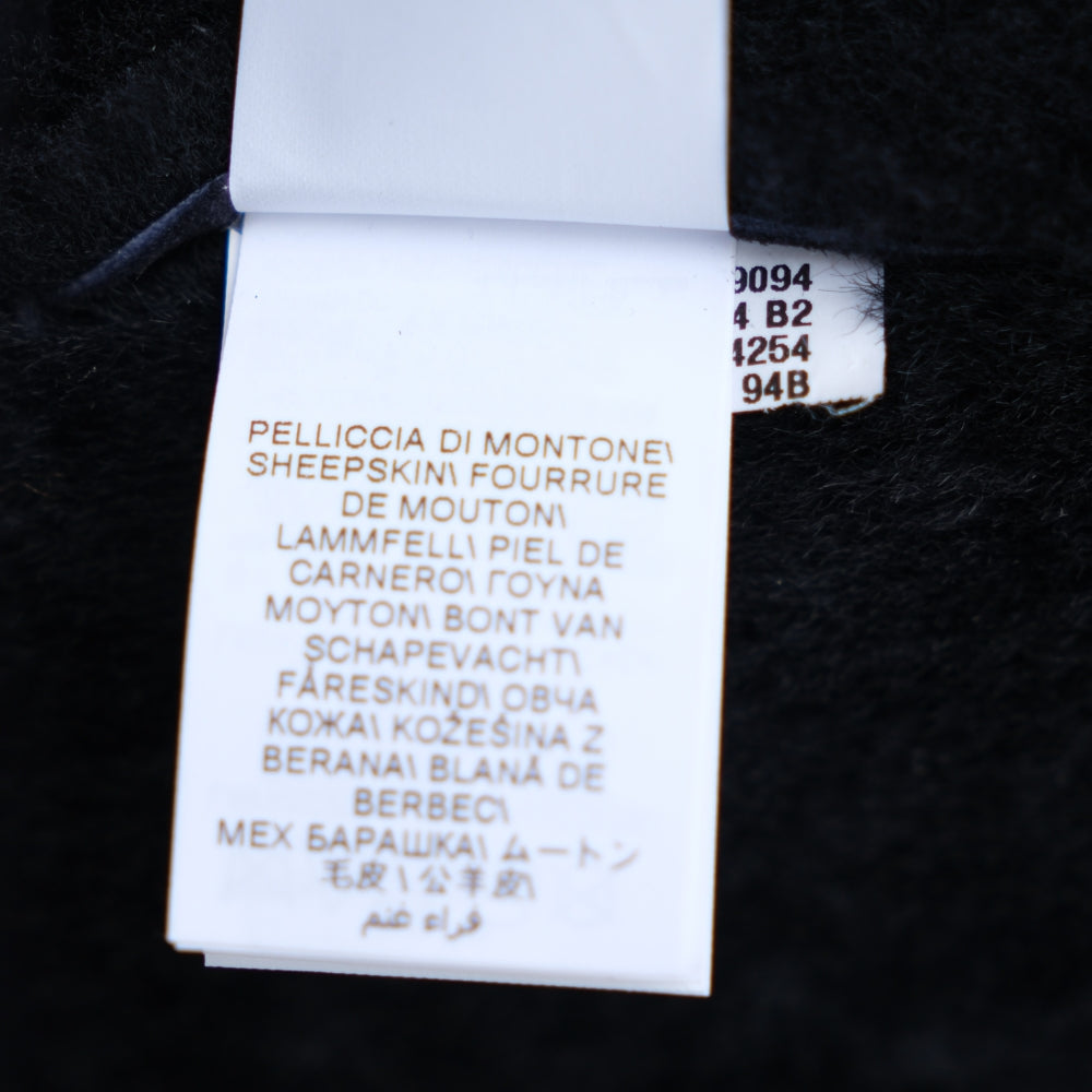 Navy Blue Hooded Shearling Parka (M)