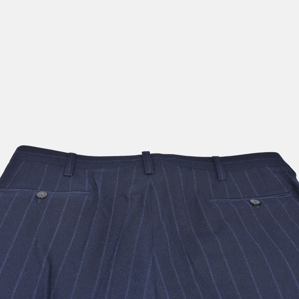 Navy Chalkstripe Suit made of Wool (EU 52)