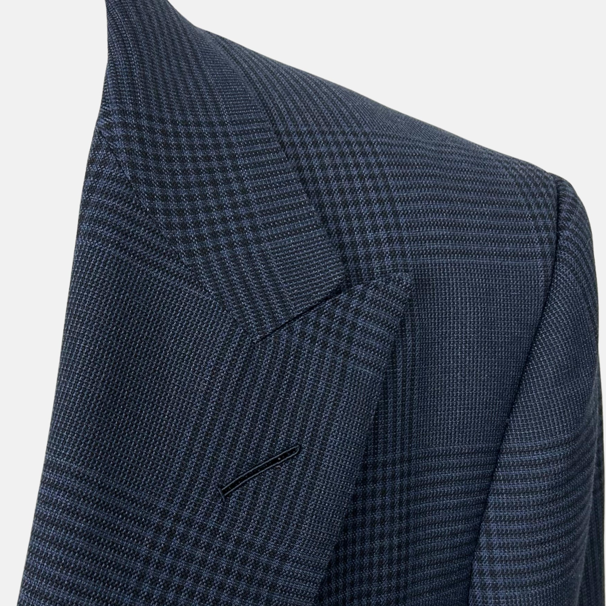 Navy Patterned Suit made of Wool/Silk (EU 54)