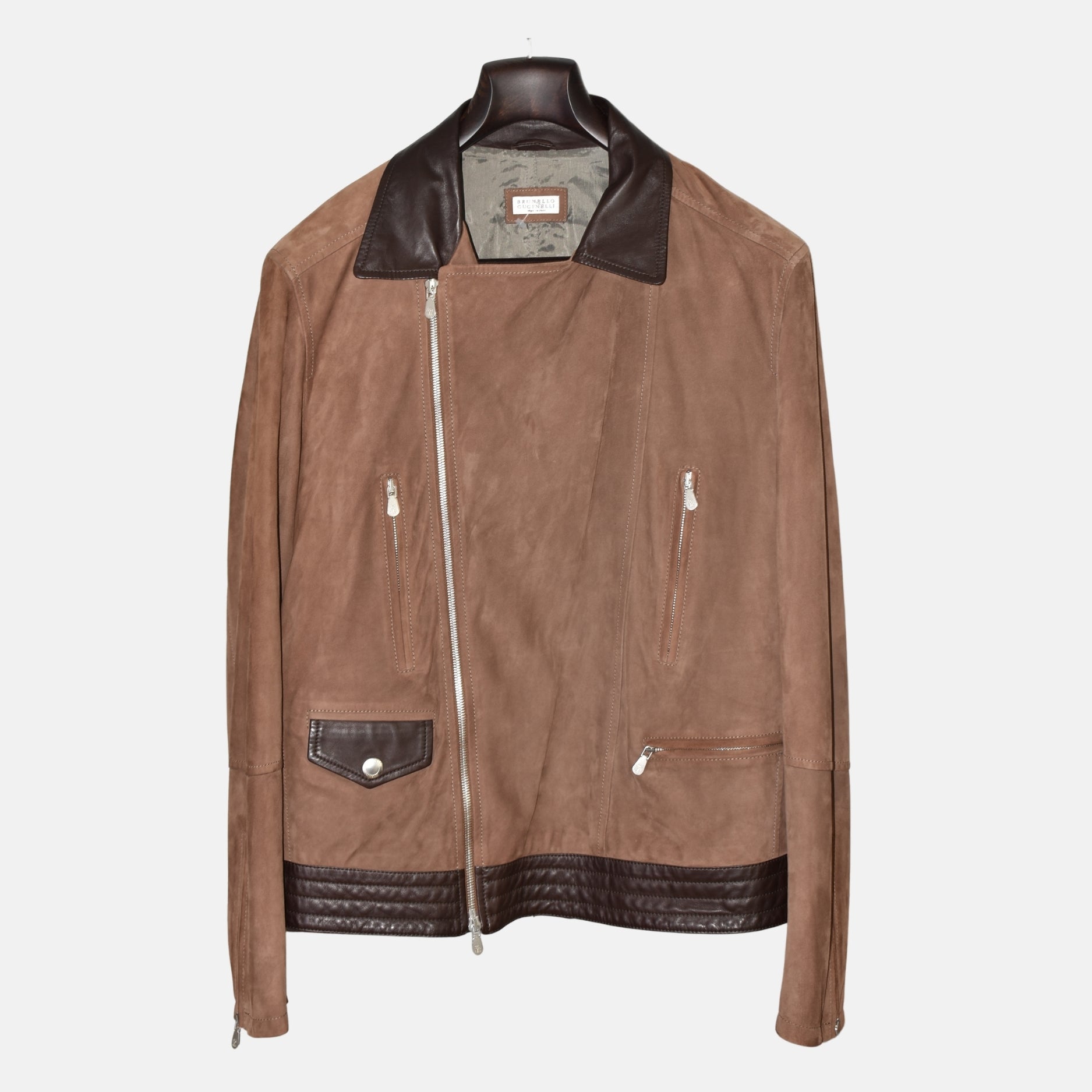 Brown Biker Leather Jacket (M)