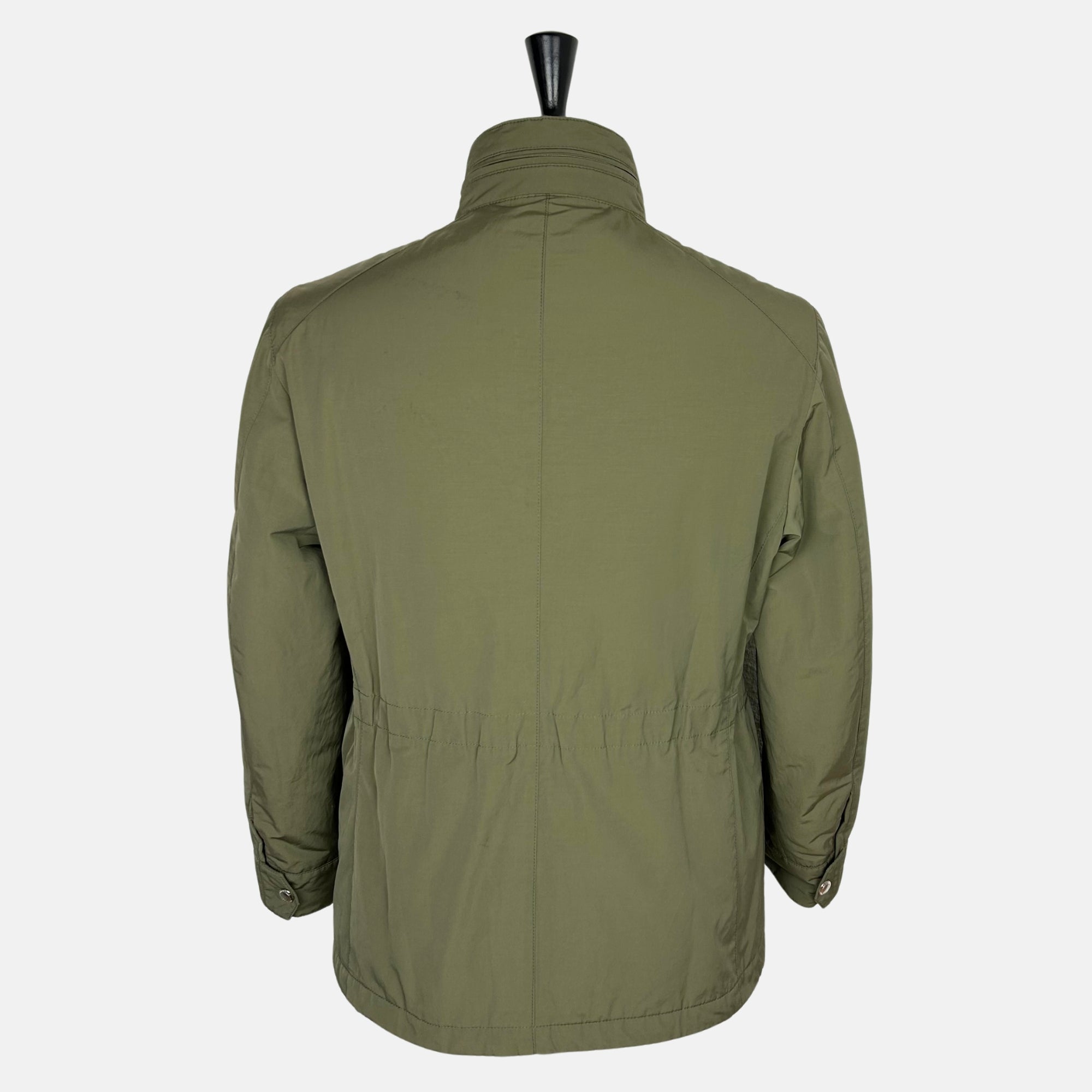 Olive Field Jacket with Removable Hood made of Polyester/Cotton (EU 48)