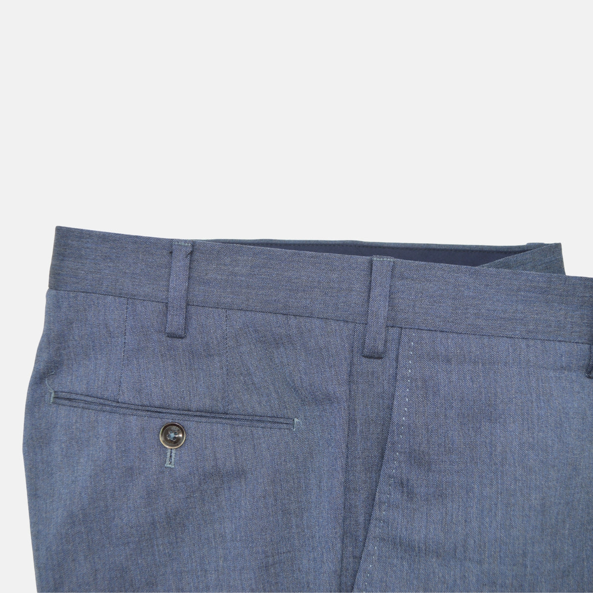 Blaue Melange-Hose aus Schurwolle (EU 50)